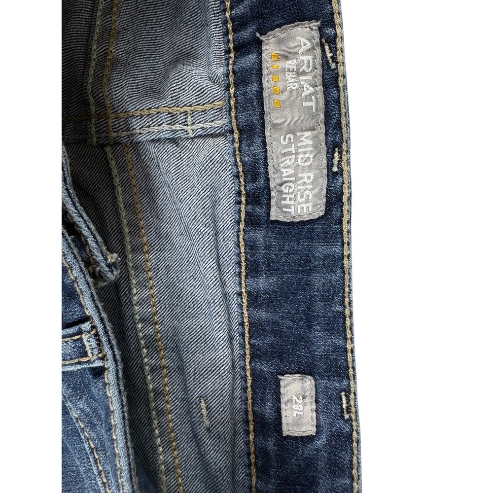 Ariat Rebar Carpenter Jeans Womens 28L Blue Denim Mid Rise Workwear Straight Leg - Picture 3 of 6